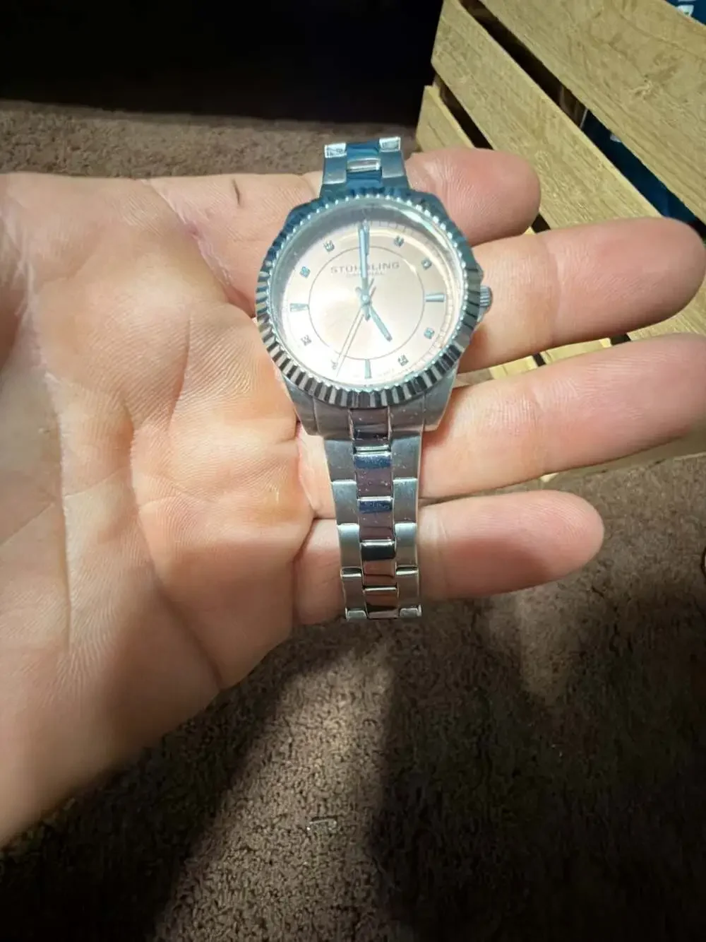Stuhrling Original Lady Marine Diamond 408LD Quartz 35mm Stainless Steel Watch